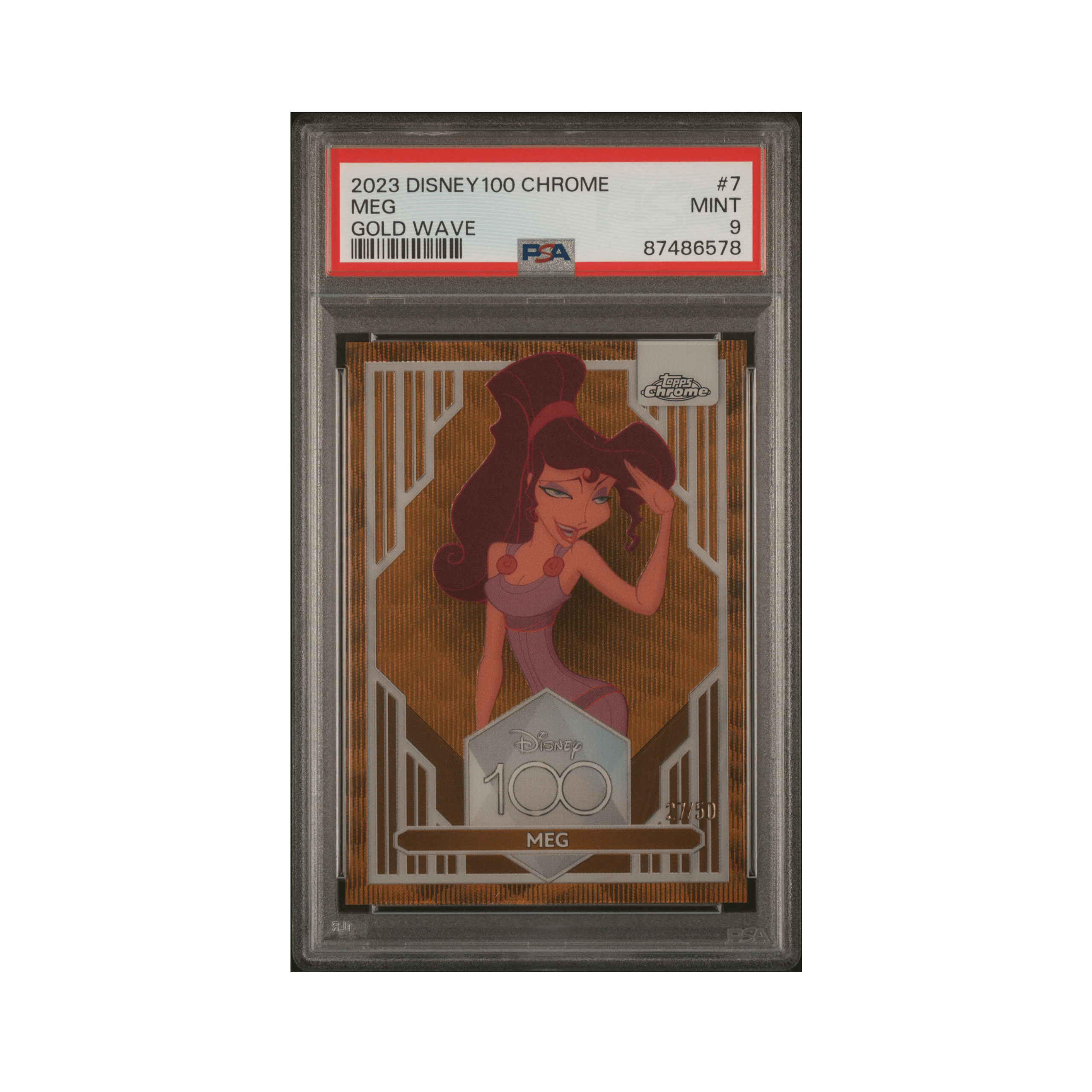 2023 TOPPS CHROME DISNEY100 #7 MEG GOLD WAVE