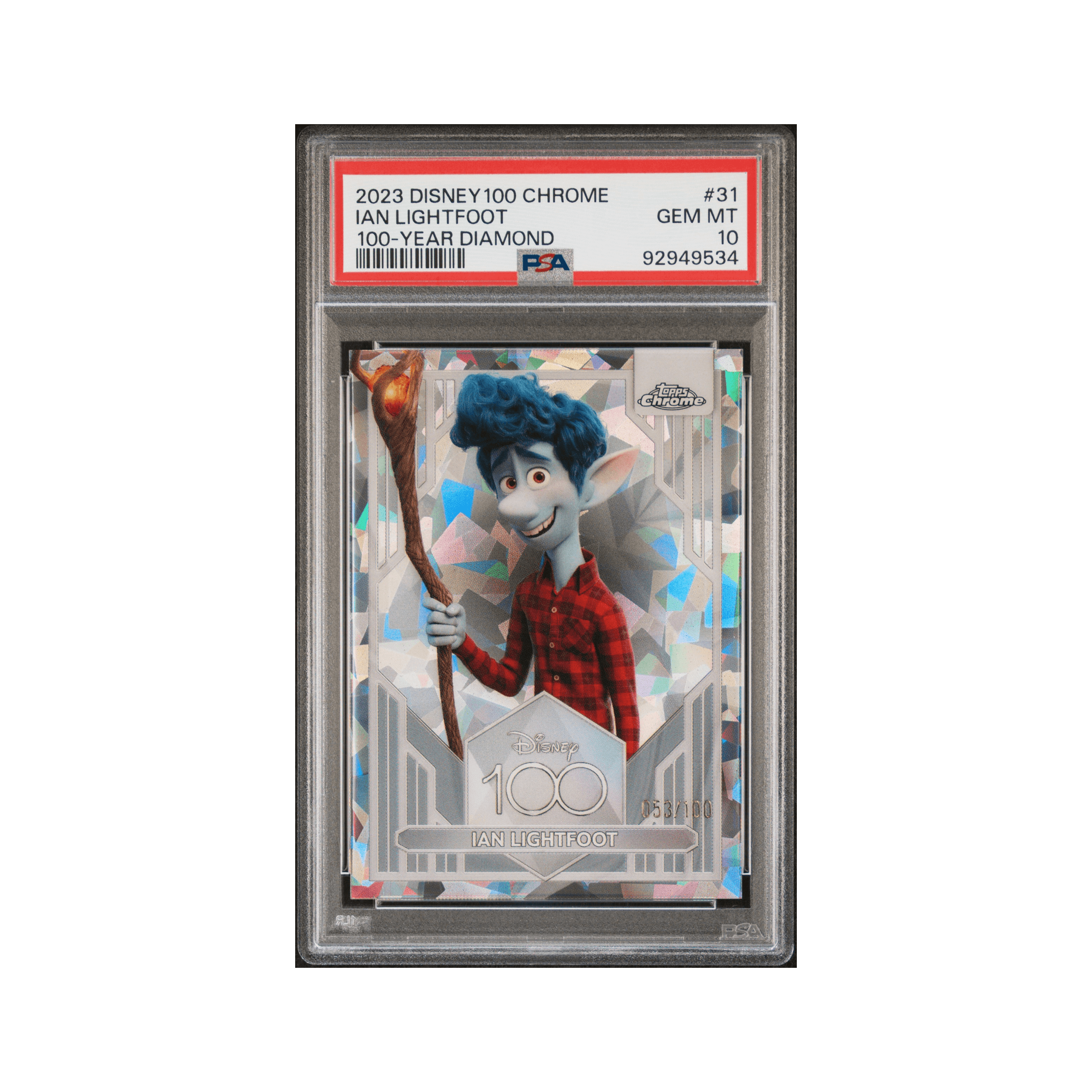 2023 TOPPS CHROME DISNEY100 #31 IAN LIGHTFOOT 100-YEAR DIAMOND REFRACTOR