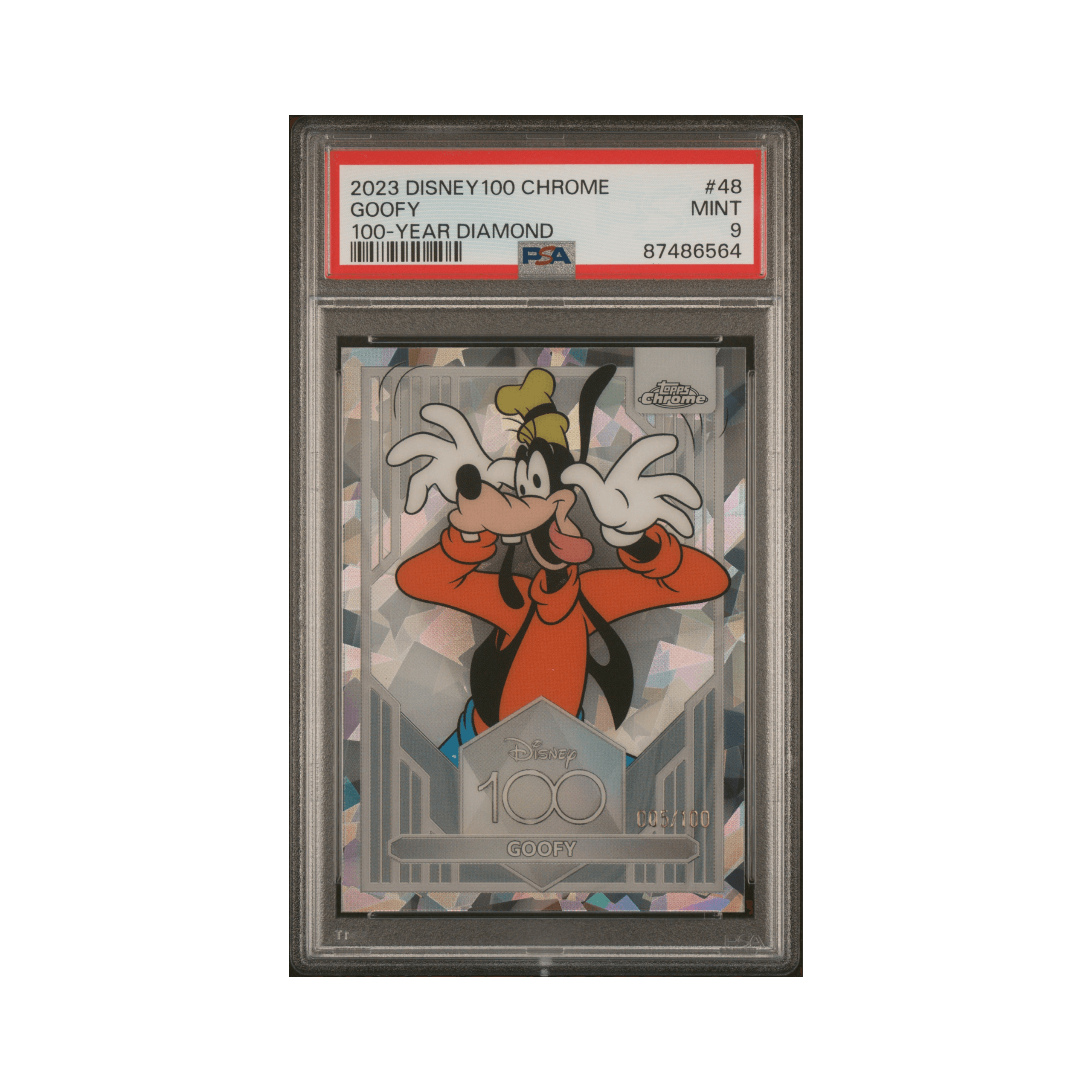 2023 TOPPS CHROME DISNEY100 #48 GOOFY 100-YEAR DIAMOND REFRACTOR