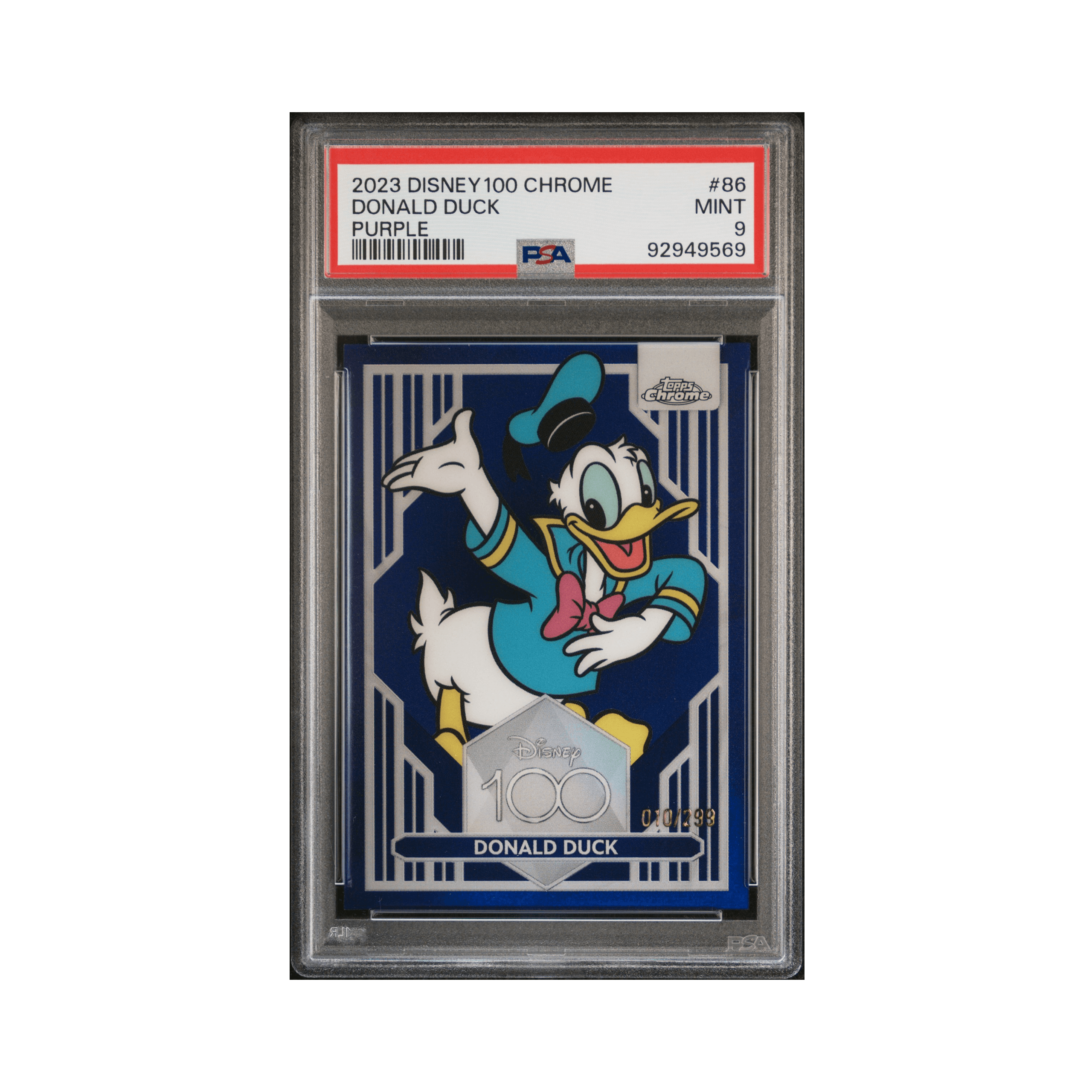 2023 TOPPS CHROME DISNEY100 #86 DONALD DUCK PURPLE REFRACTOR