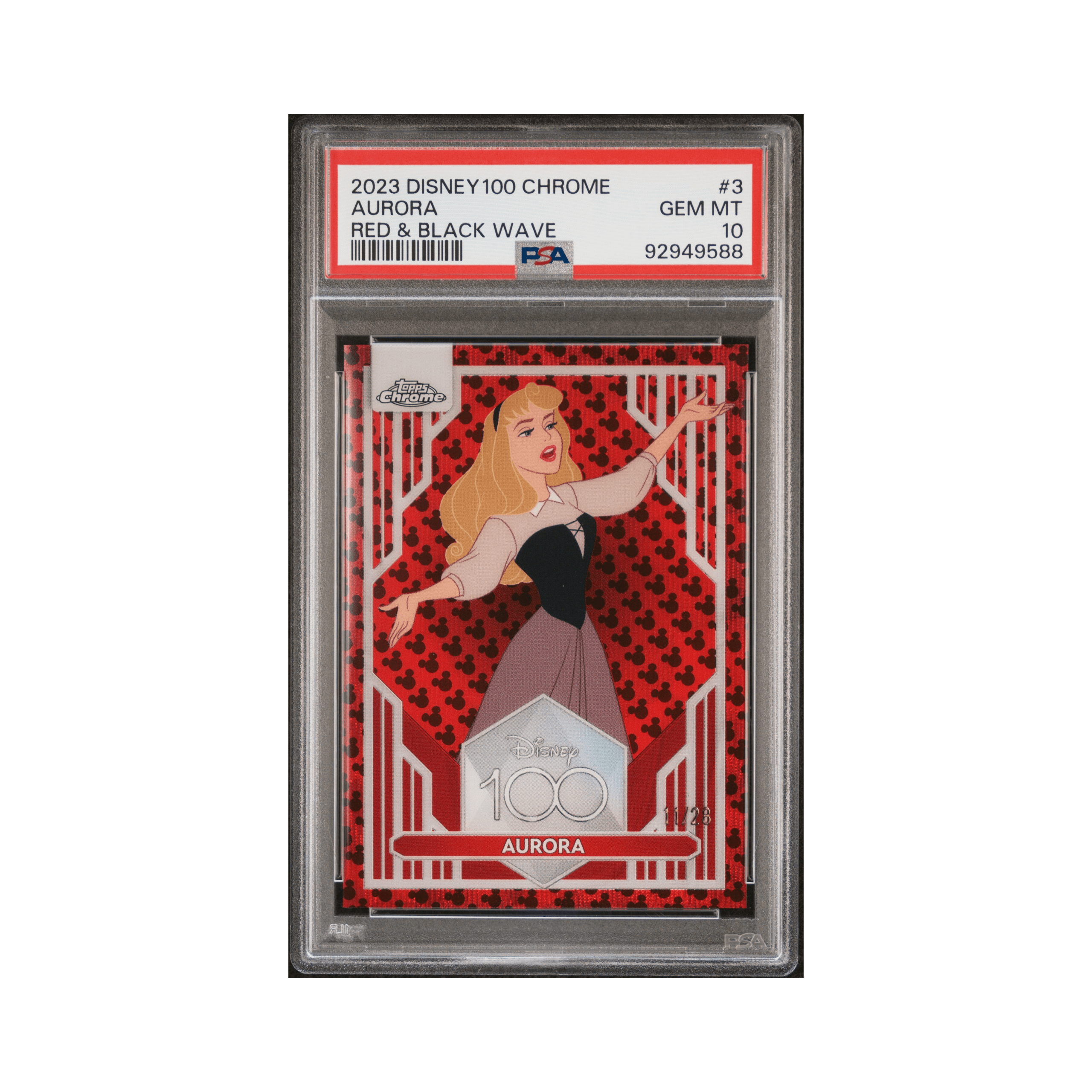 2023 TOPPS CHROME DISNEY100 #3 AURORA RED & BLACK WAVE