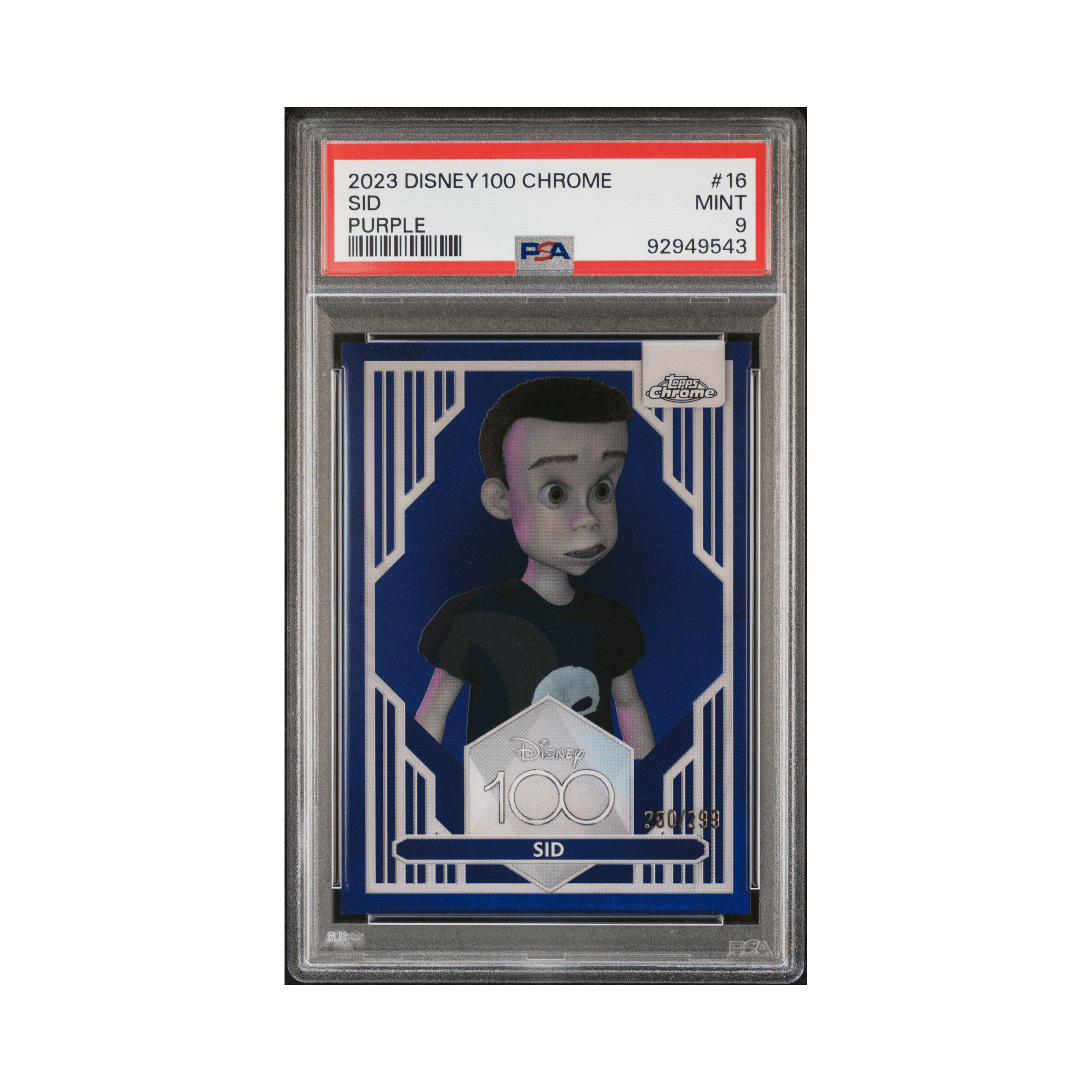 2023 TOPPS CHROME DISNEY100 #16 SID PURPLE REFRACTOR