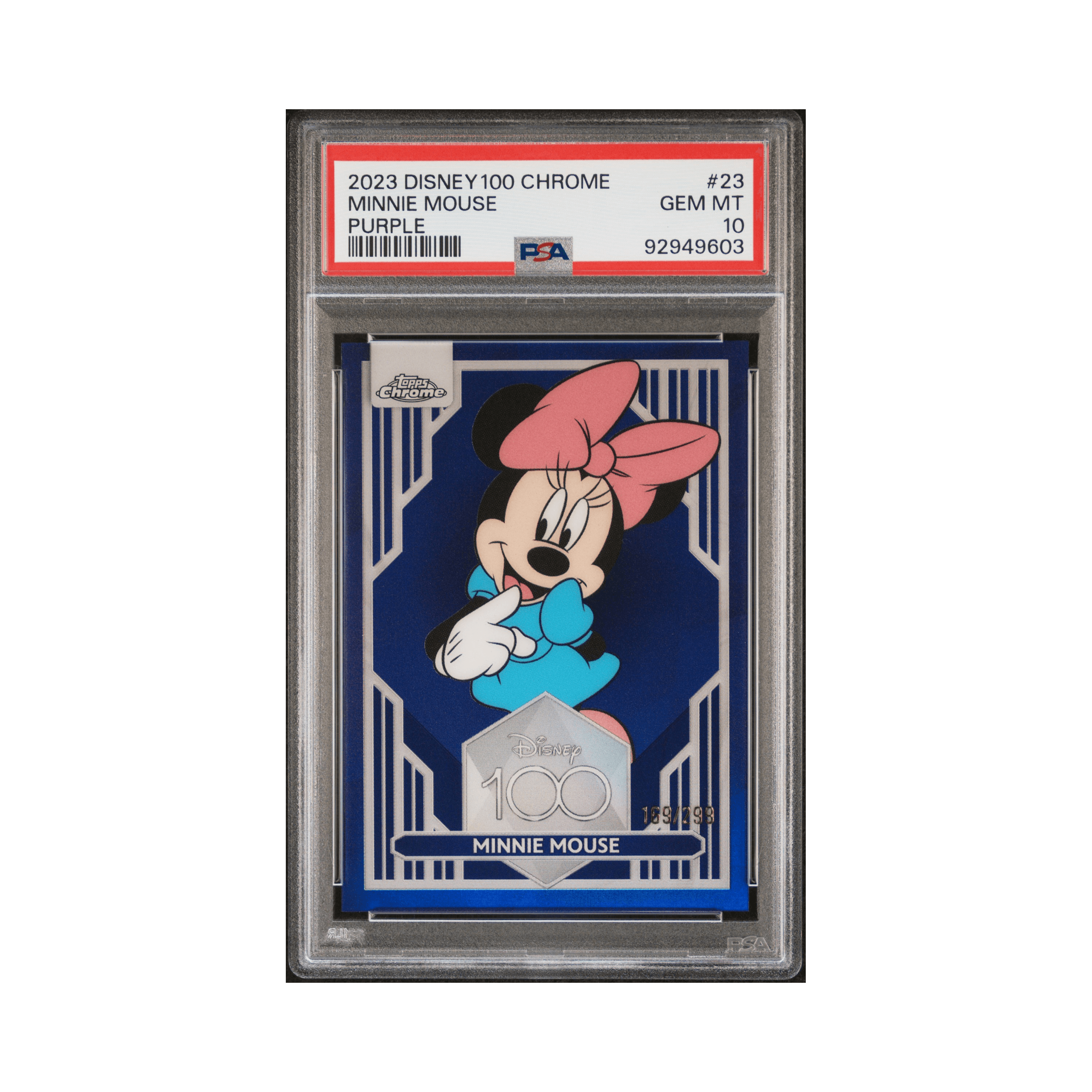 2023 TOPPS CHROME DISNEY100 #23 MINNIE MOUSE PURPLE REFRACTOR2