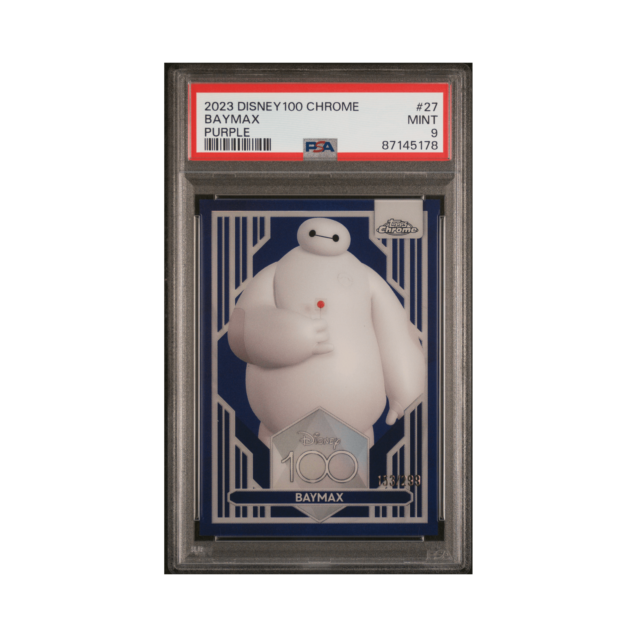 2023 TOPPS CHROME DISNEY100 #27 BAYMAX PURPLE REFRACTOR