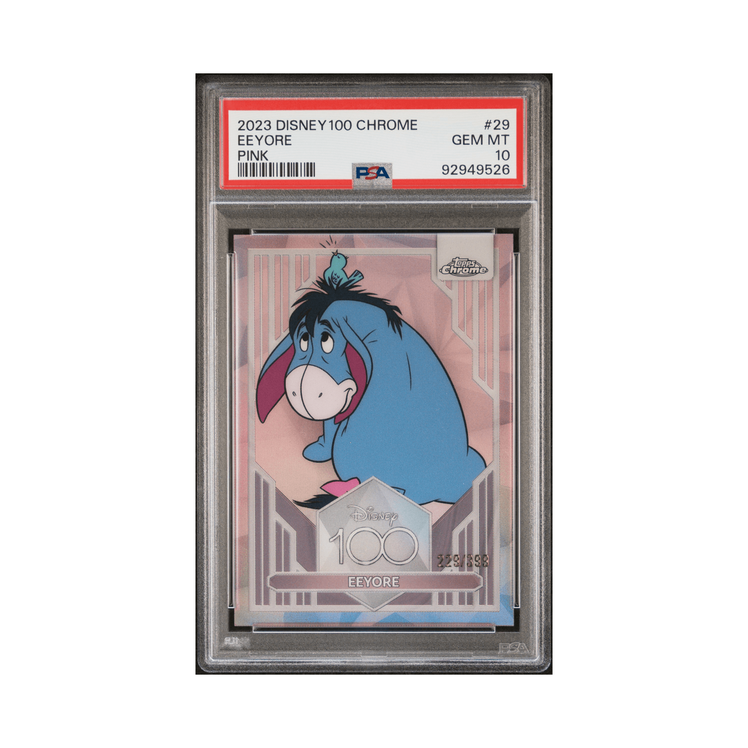 2023 TOPPS CHROME DISNEY100 #29 EEYORE PINK REFRACTOR