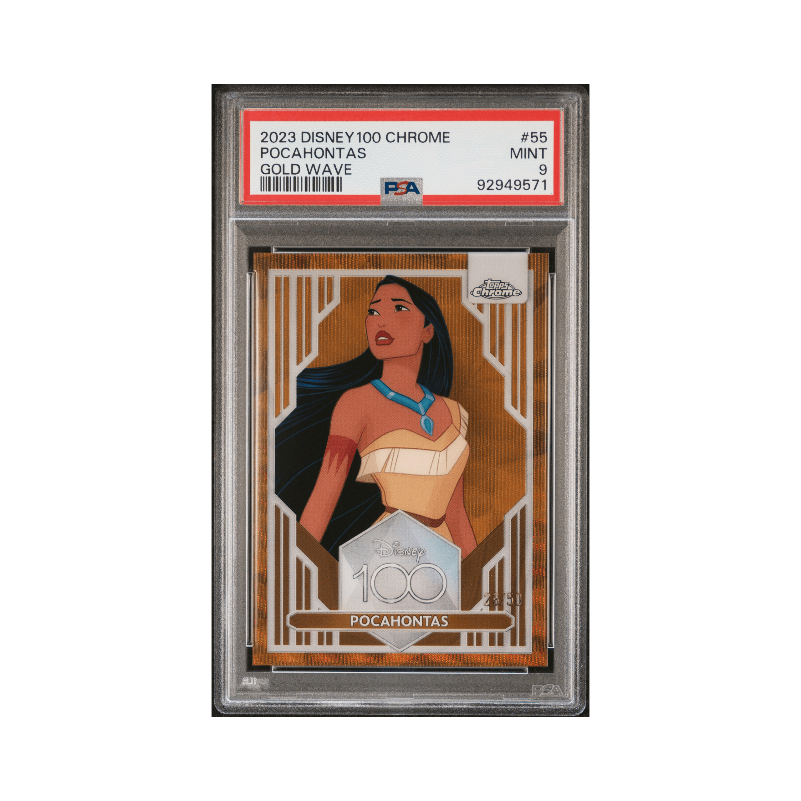 2023 TOPPS CHROME DISNEY100 #55 POCAHONTAS GOLD WAVE