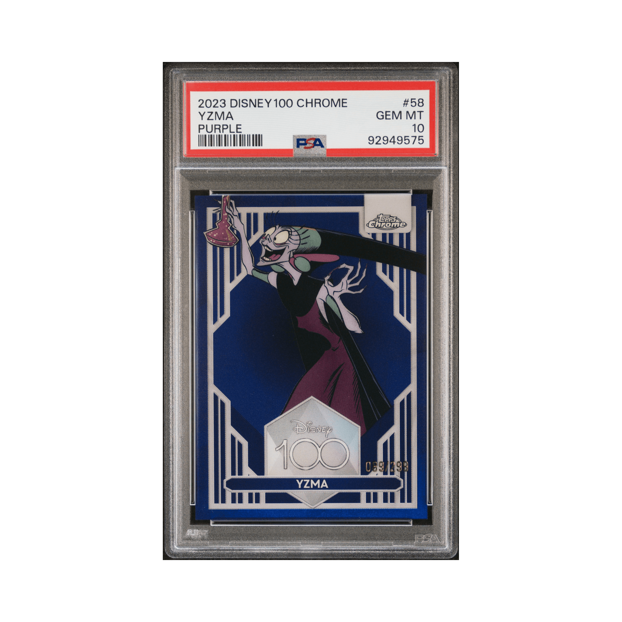 2023 TOPPS CHROME DISNEY100 #58 YZMA PURPLE REFRACTOR