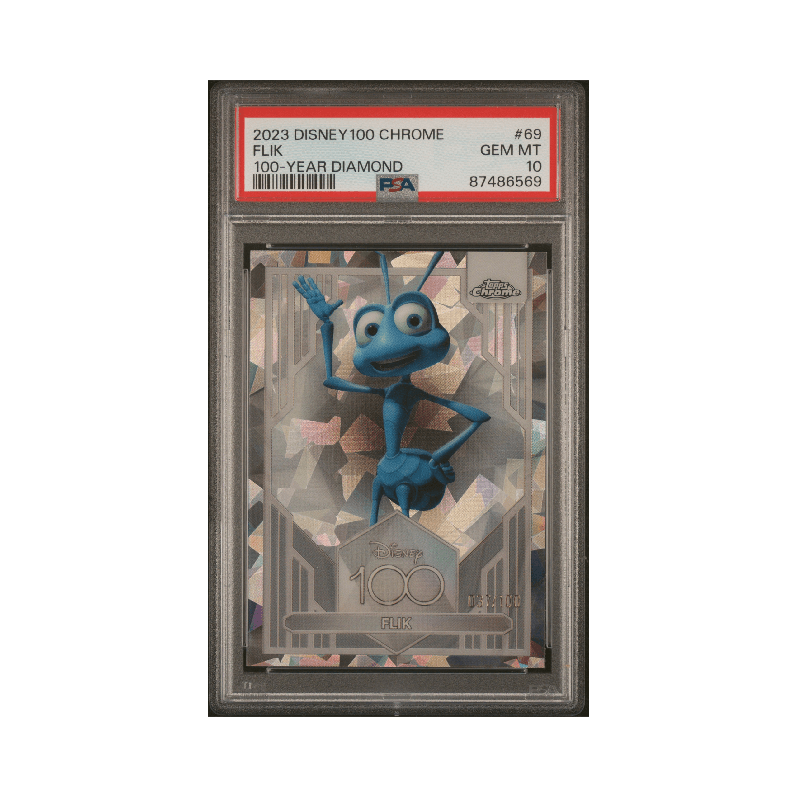 2023 TOPPS CHROME DISNEY100 #69 FLIK 100-YEAR DIAMOND REFRACTOR