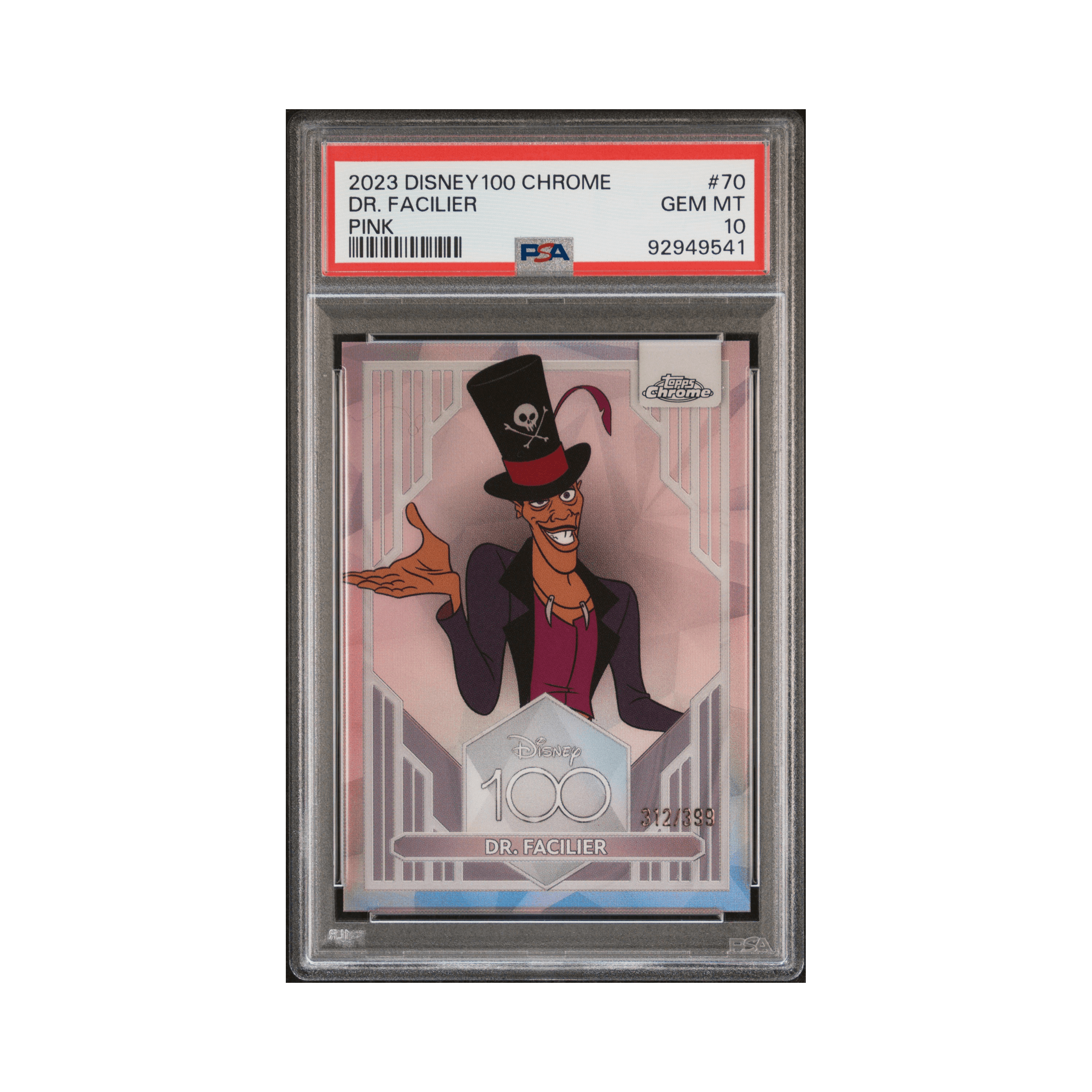 2023 TOPPS CHROME DISNEY100 #70 DR. FACILIER PINK REFRACTOR2