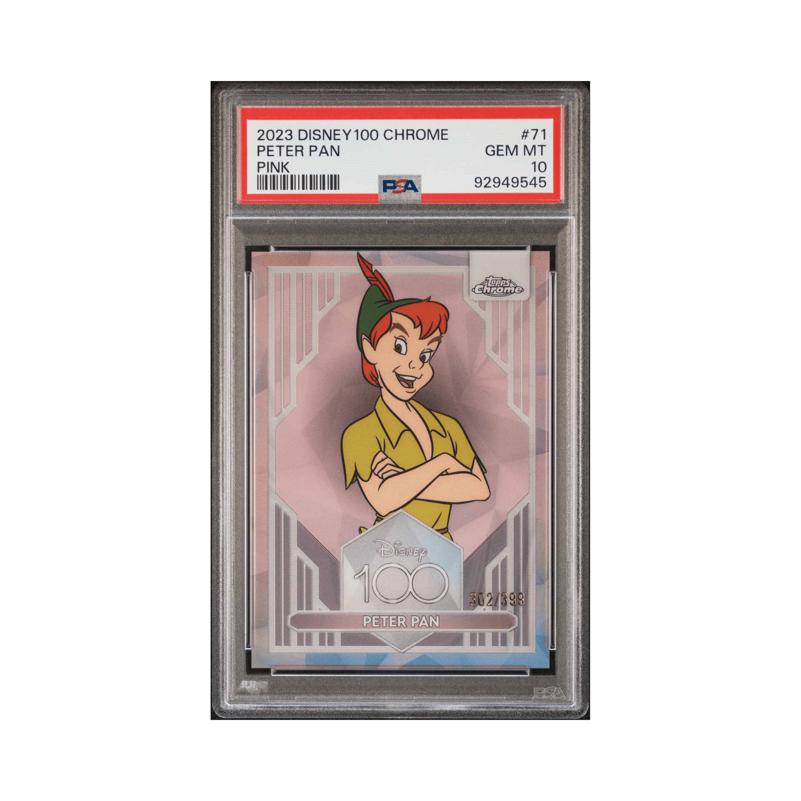 2023 TOPPS CHROME DISNEY100 #71 PETER PAN PINK REFRACTOR