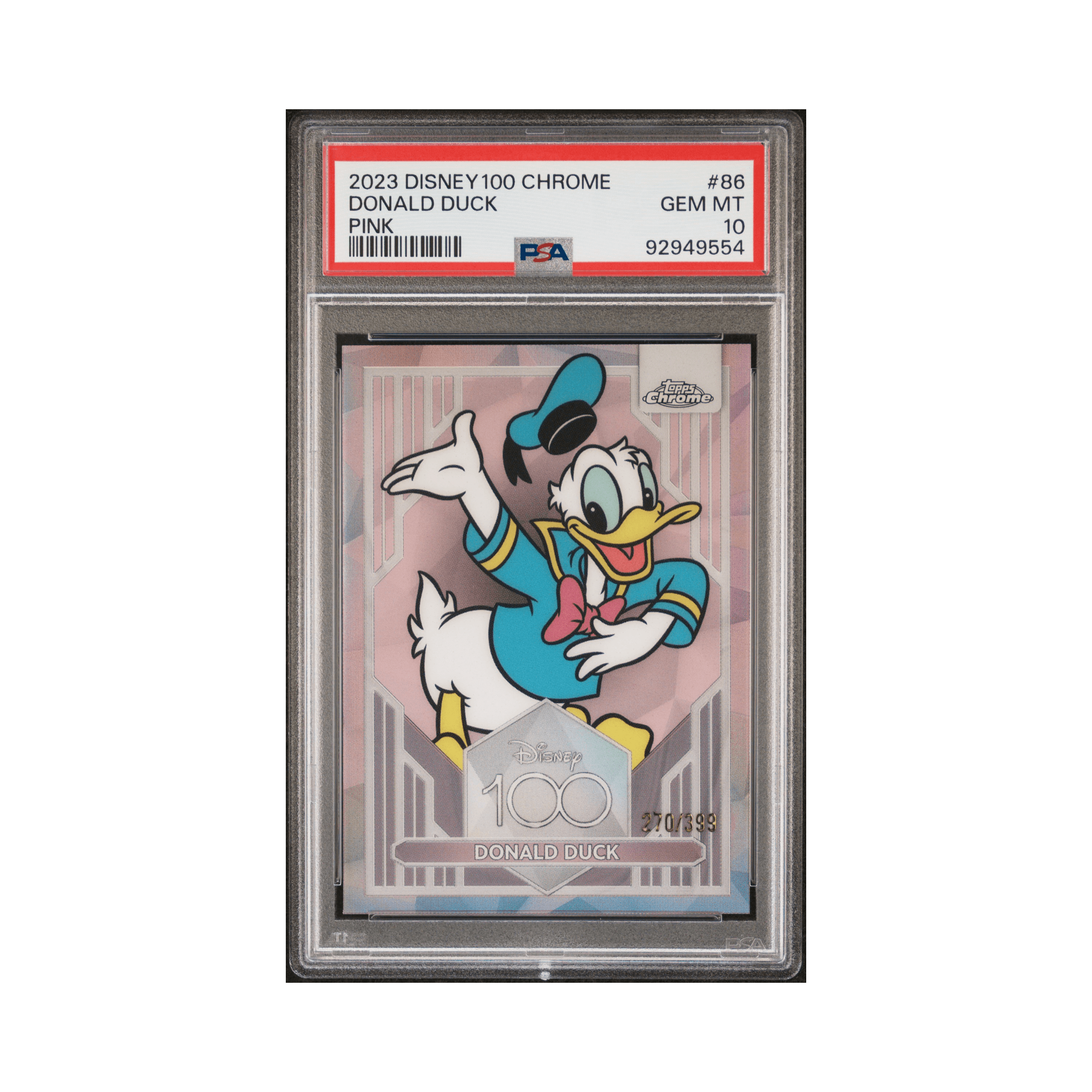 2023 TOPPS CHROME DISNEY100 #86 DONALD DUCK PINK REFRACTOR