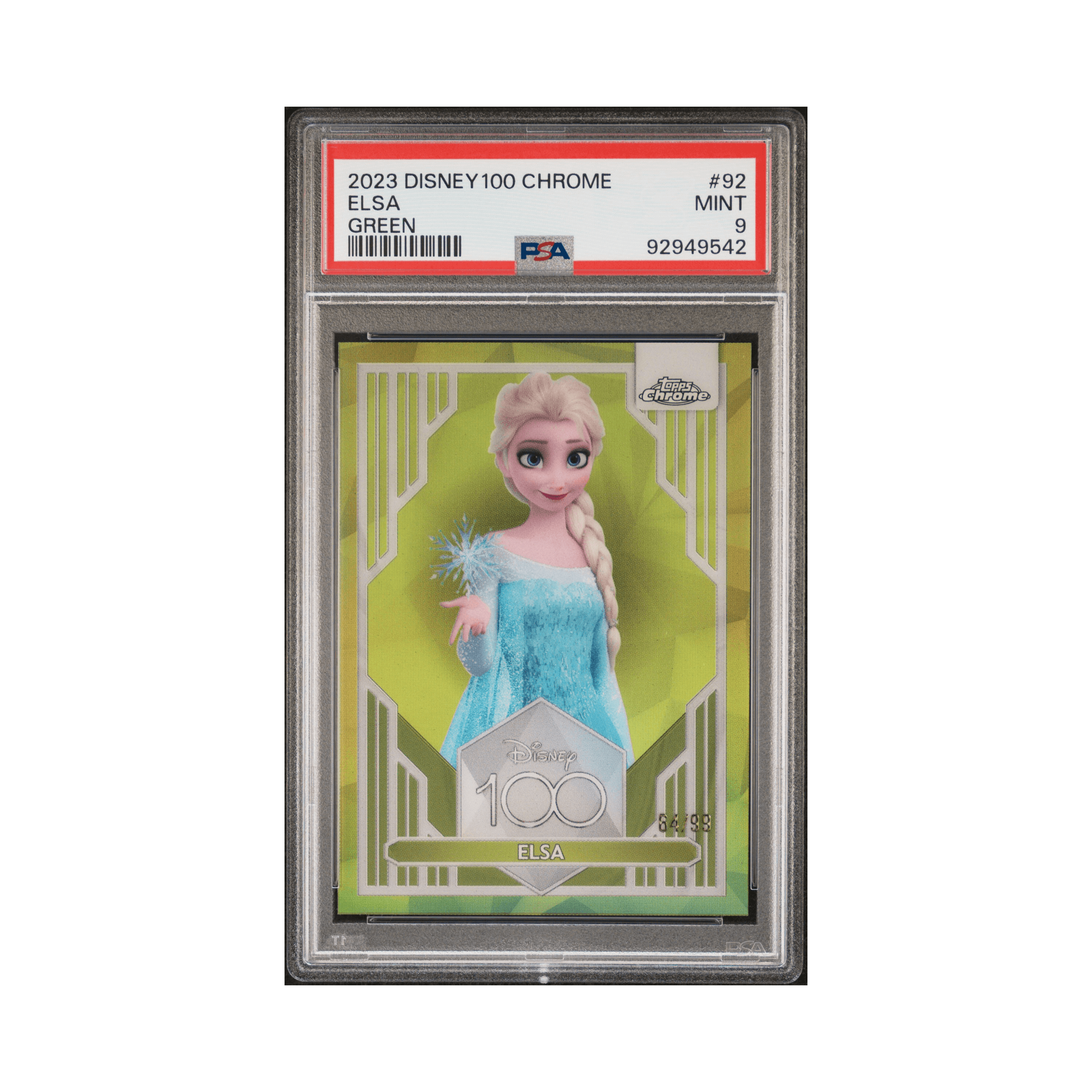 2023 TOPPS CHROME DISNEY100 #92 ELSA GREEN REFRACTOR