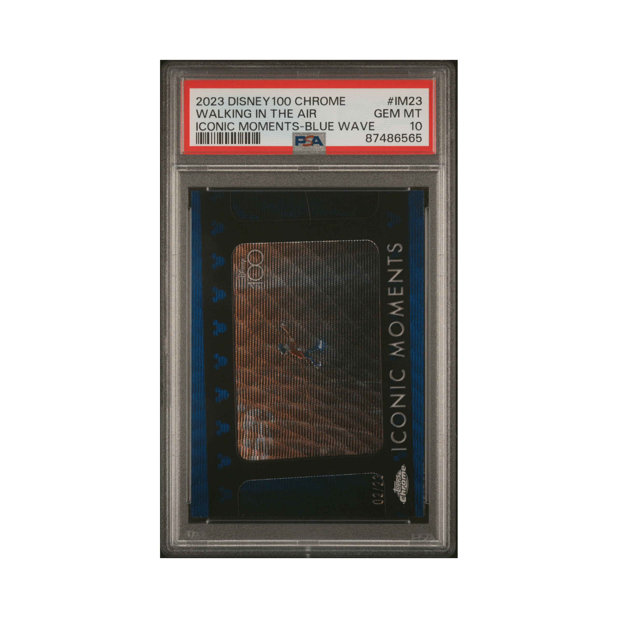 2023 TOPPS CHROME DISNEY100 ICONIC MOMENTS #IM23 WALKING IN THE AIR ICONIC MOMENTS-BLUE WAVE
