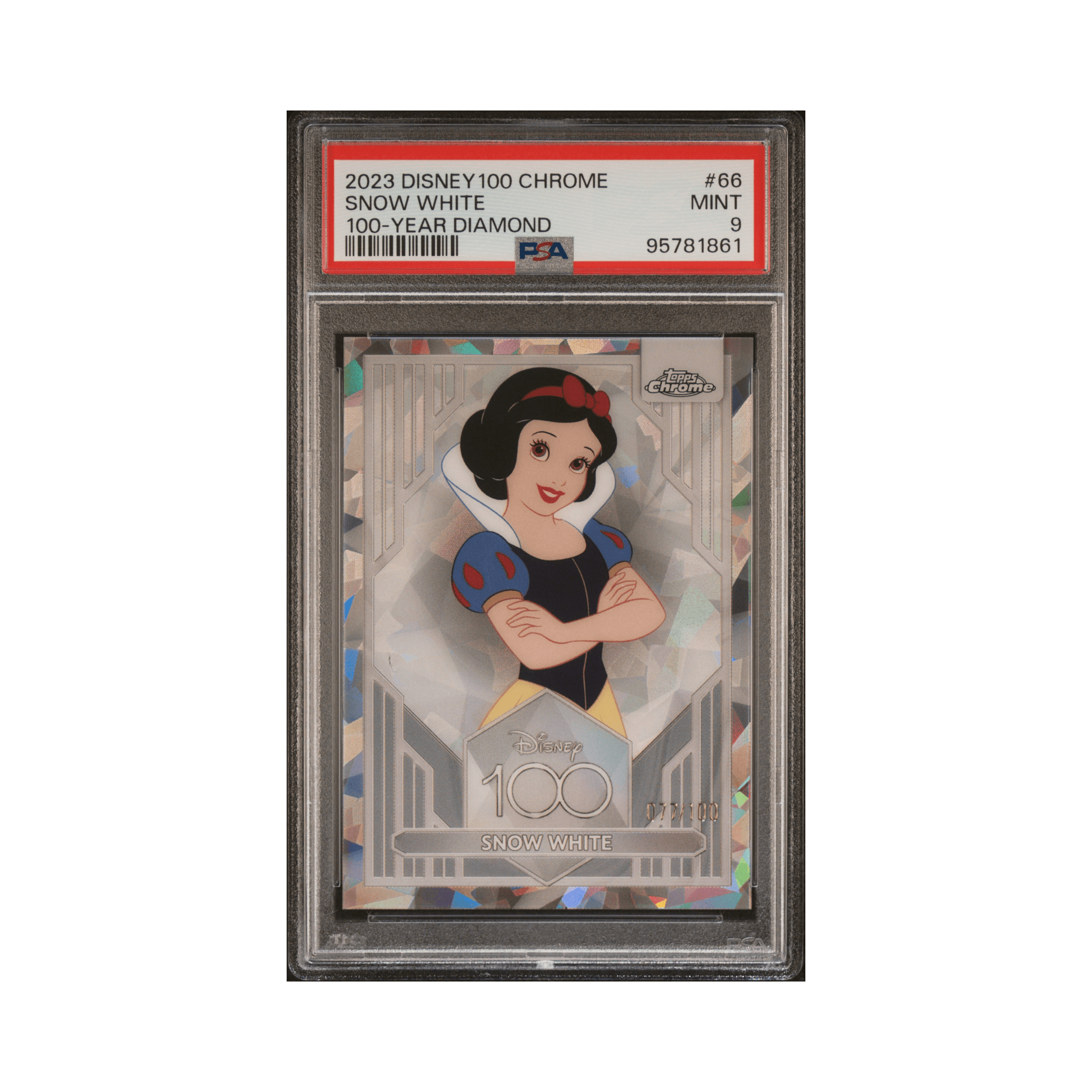 2023 TOPPS CHROME DISNEY100 #66 SNOW WHITE 100-YEAR DIAMOND REFRACTOR